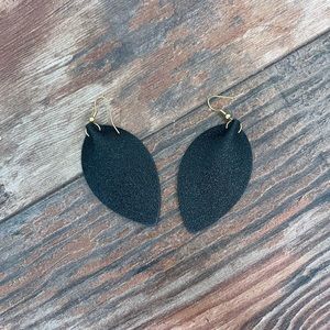 Black Leather Earrings